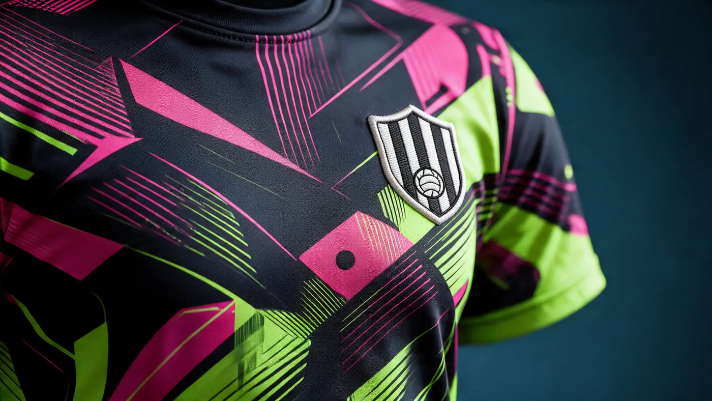 Camiseta técnica sublimada full print con escudo bordado en el pecho